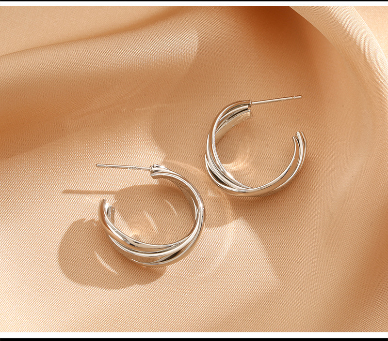 S925 Silver needle European and American style fashionable earrings, simple and elegant, niche and individual, high-end sense, stud earrings for women wholesale pic 23