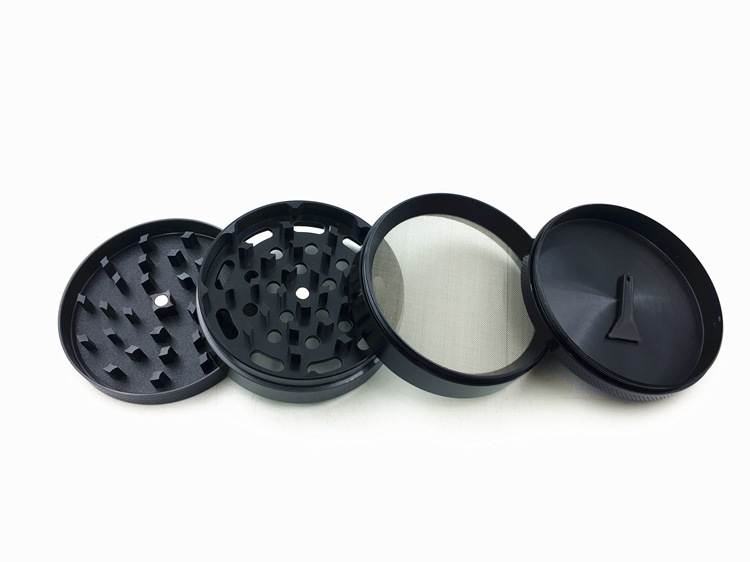 热销四层铝制金属63MM磨烟器四层锌合金烟草研磨器碎烟器烟盒详情7