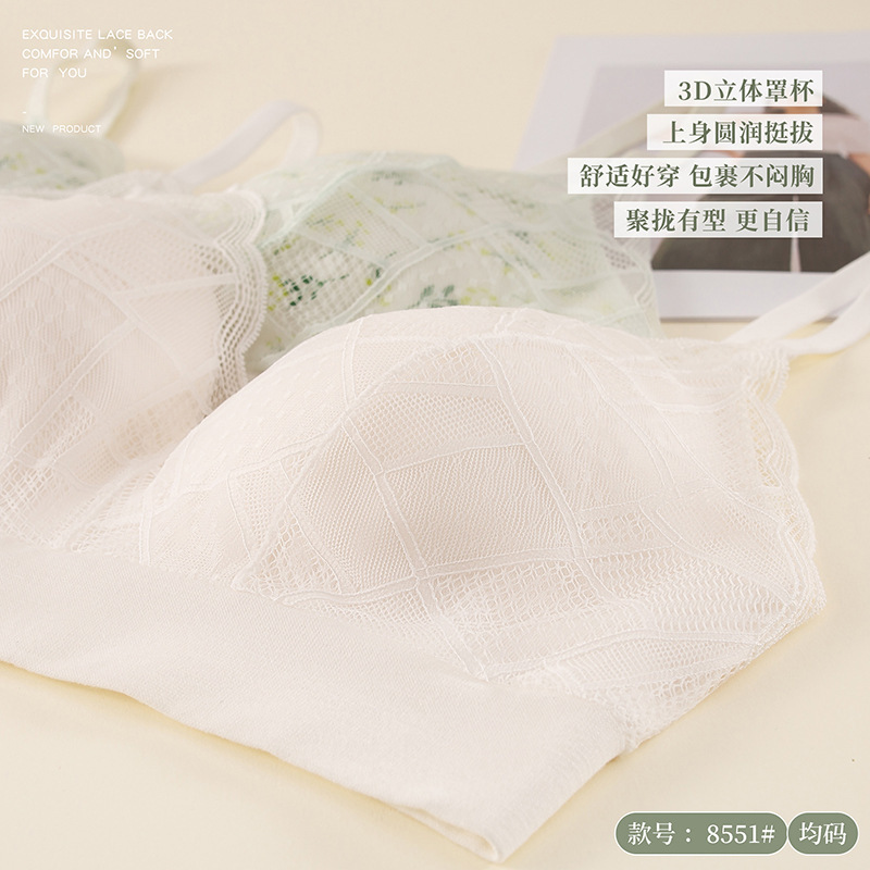 高品质新款翠花蕾丝背心托胸固定杯内衣收副乳田园风少女无缝裹胸详情15