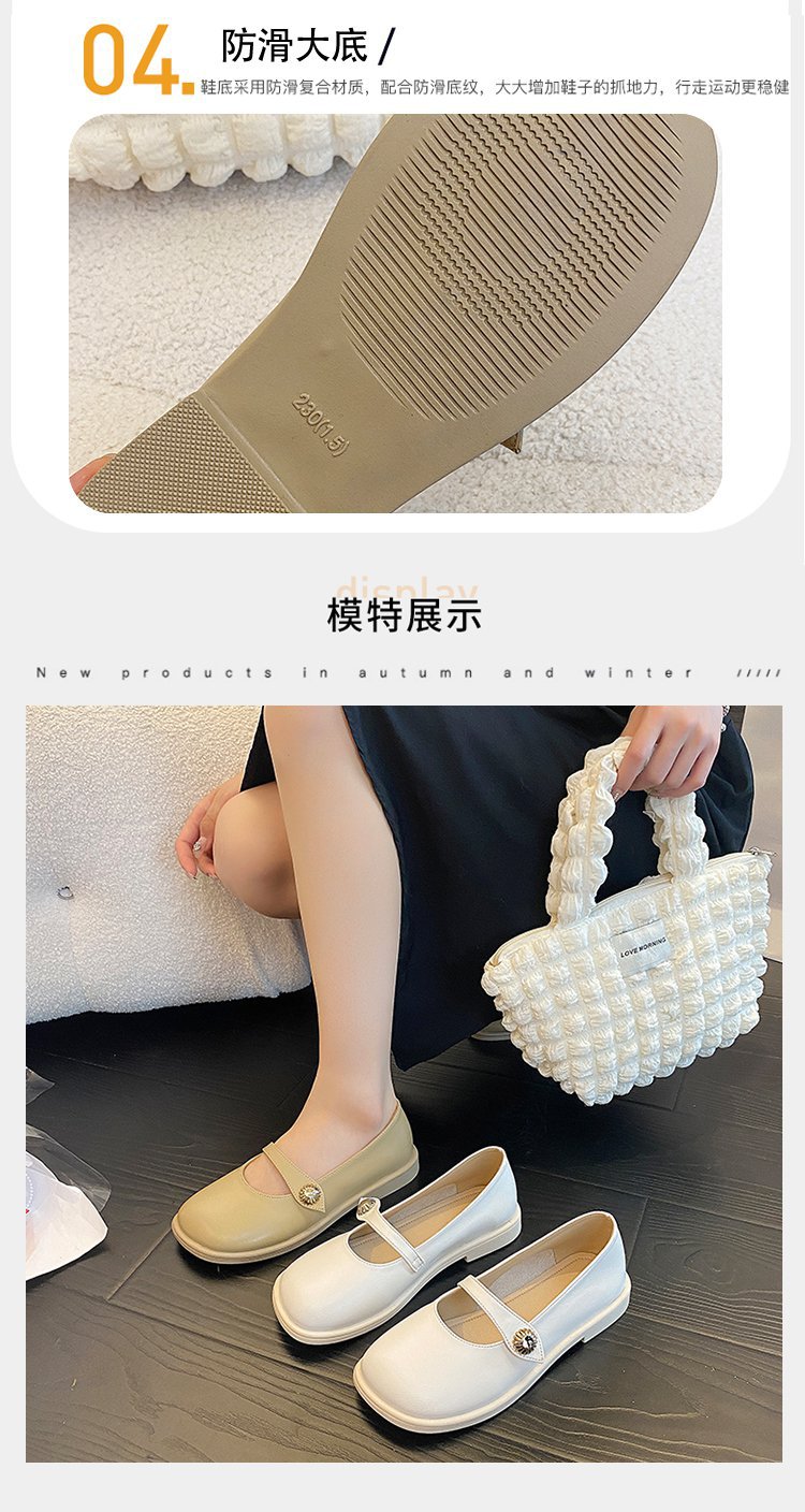 浅口低跟软面小皮鞋女2022年夏季新款学院风休闲舒适女式单鞋批发详情4