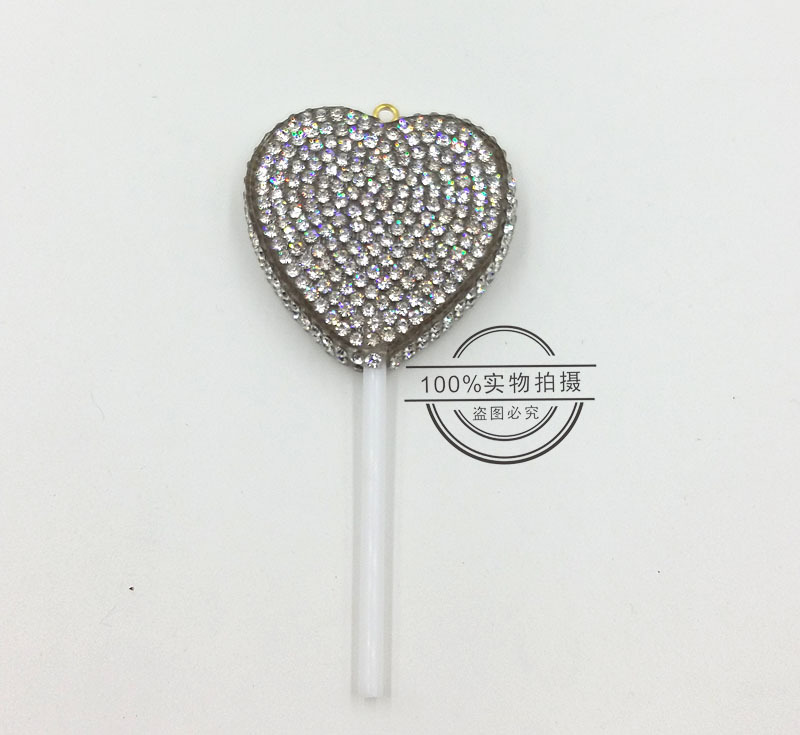 满钻爱心 满钻心形棒棒糖 爱心糖果饰品 爱心棒棒糖详情1