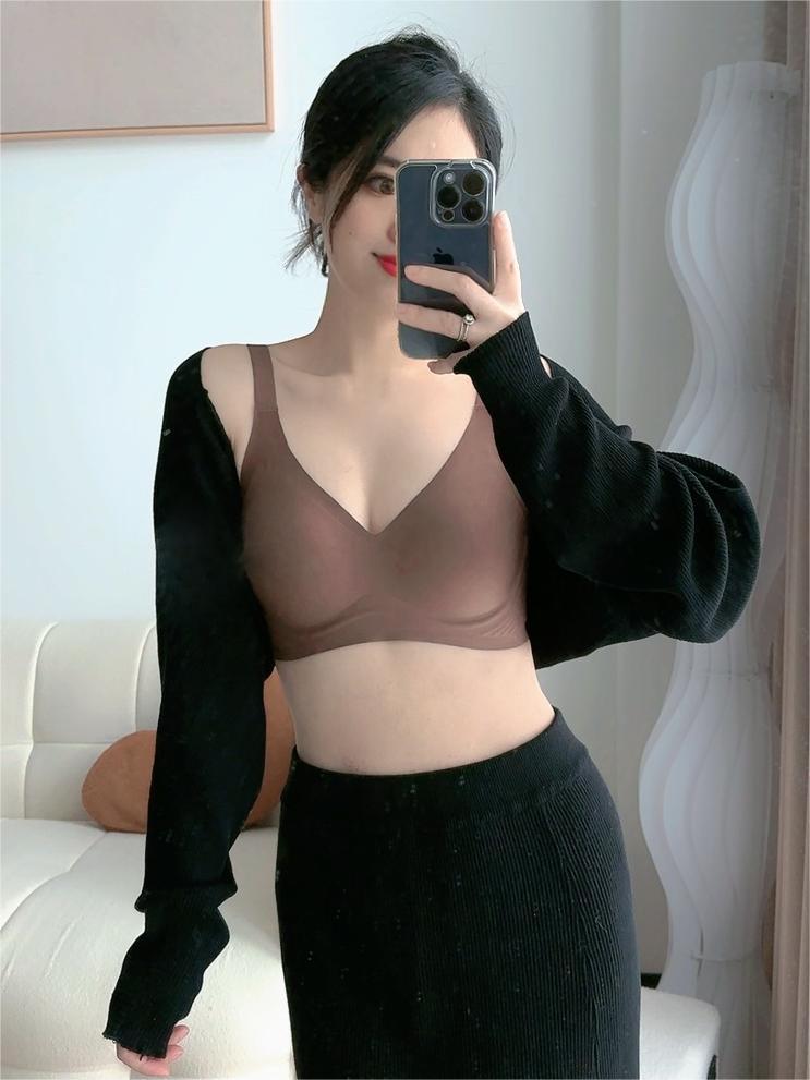 法式果冻棉无痕文胸聚拢舒适软支撑薄款无钢圈固定杯内衣女小胸详情5