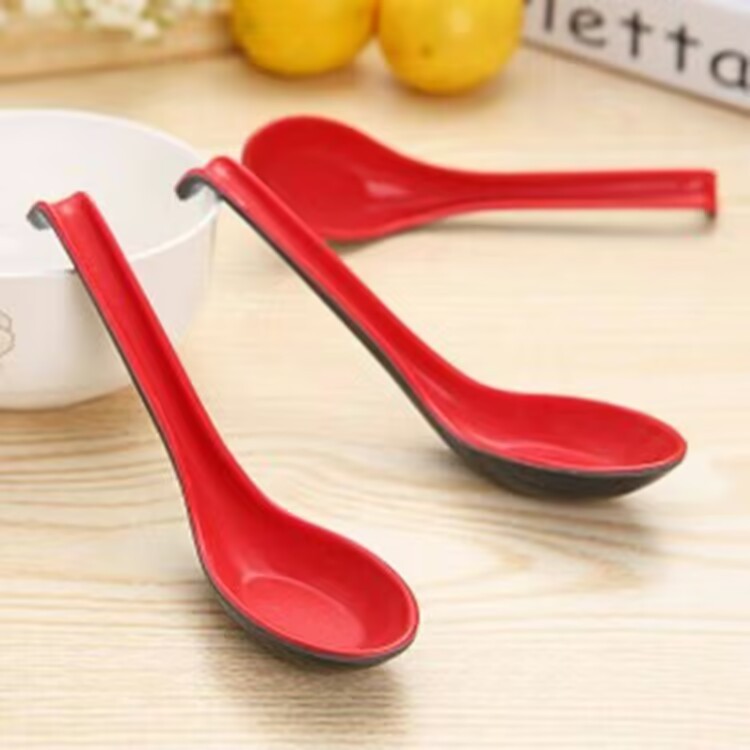 205 melamine spoons, rice spoons, resin spoons, spoons, porcelain imitation spoons, restaurant and hotel tableware, long-handled white spoons wholesale pic 5