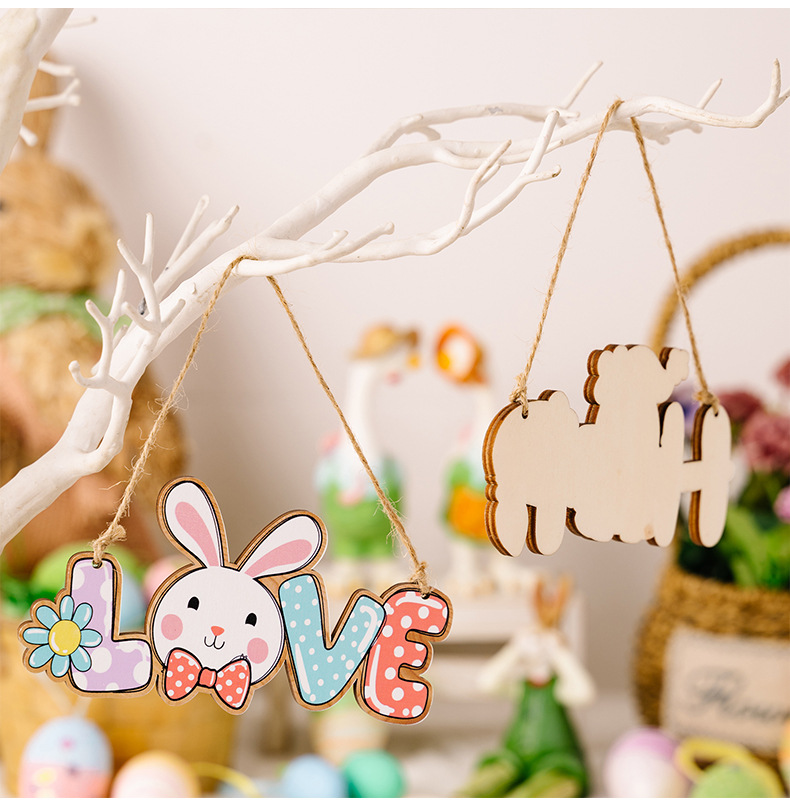 New cross-border Easter decorative items, Easter letter pendants, colorful rabbit pendants, colorful letter pendants pic 7