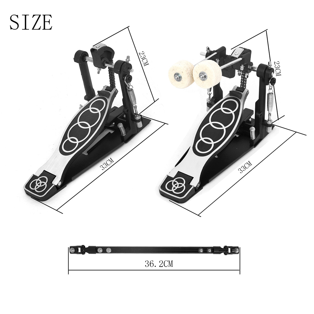 IRIN drums, double pedal jazz drums, double pedal pedals, double chain pedal bass drum practice, hammer percussion instruments pic 3