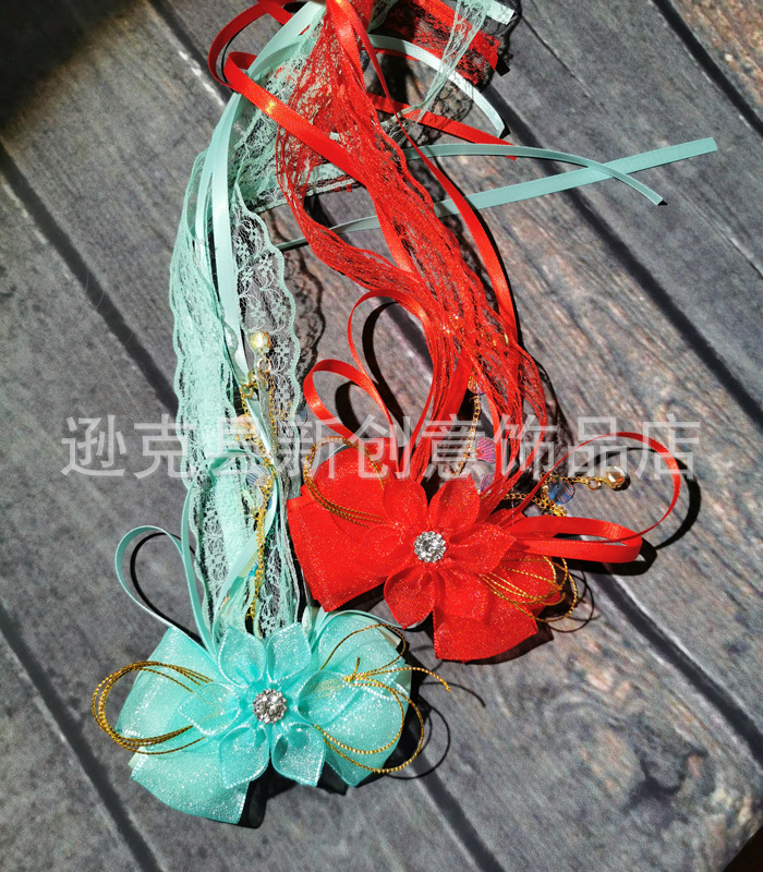 National trend series Hanfu flower headwear, fairy bow, fairy boy ancient-style ribbon hair accessory, princess hair flower, Chinese-style hair clip pic 4