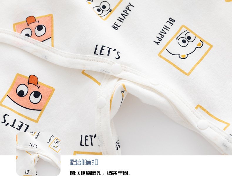 新生连体衣婴儿无骨哈衣秋冬纯棉初生和尚服爬服魔术贴宝宝衣服详情23