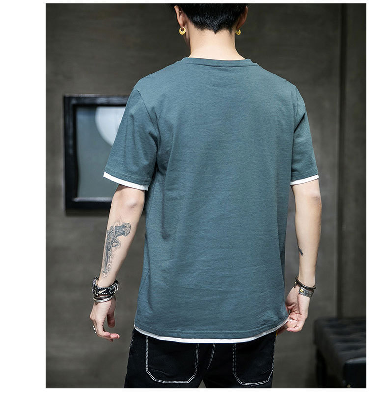 Short-sleeved T-shirt for men, Korean style, summer loose cotton T-shirt, cross-border new style, student bottom layer, half-sleeved shirt pic 57