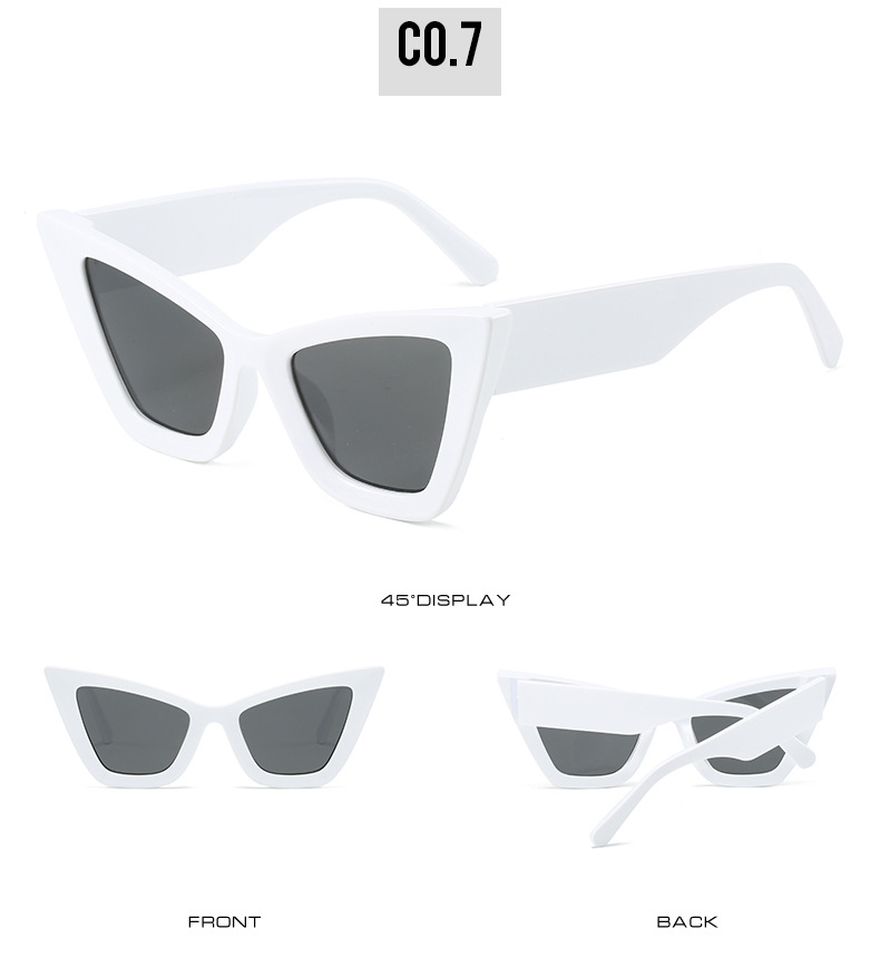 欧美女士猫眼太阳镜彩色花纹修饰脸型潮流墨镜街拍派对眼镜M459详情13