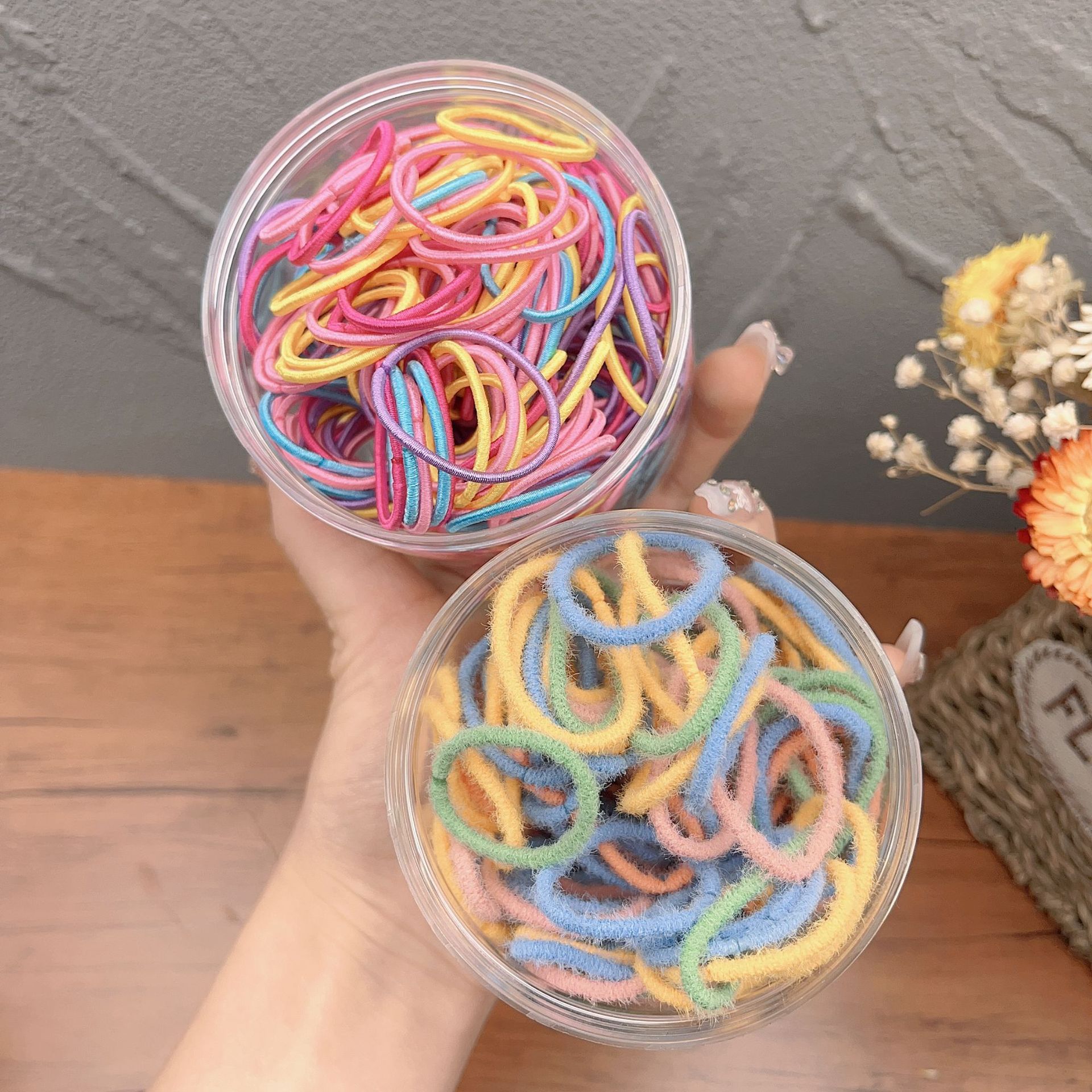 不伤发 儿童 皮筋弹性好发圈拇指扎头发女童头绳女黑色儿童橡皮筋详情19