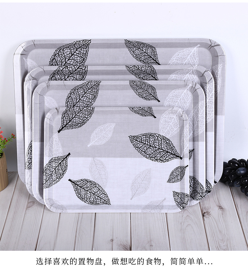 厂家定制 时尚印花长方形密胺托盘干果饮料水果置物盘 现货可定制详情10