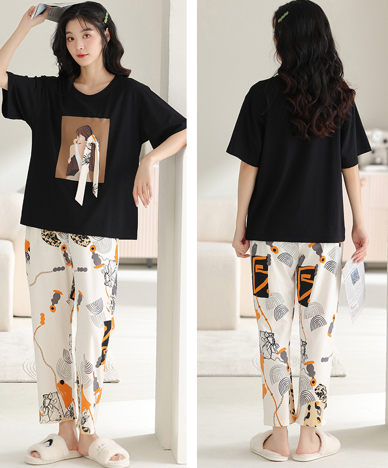 纯棉情侣睡衣夏季结婚新婚大码男士开衫长裤本命年红色家居服夏女详情44