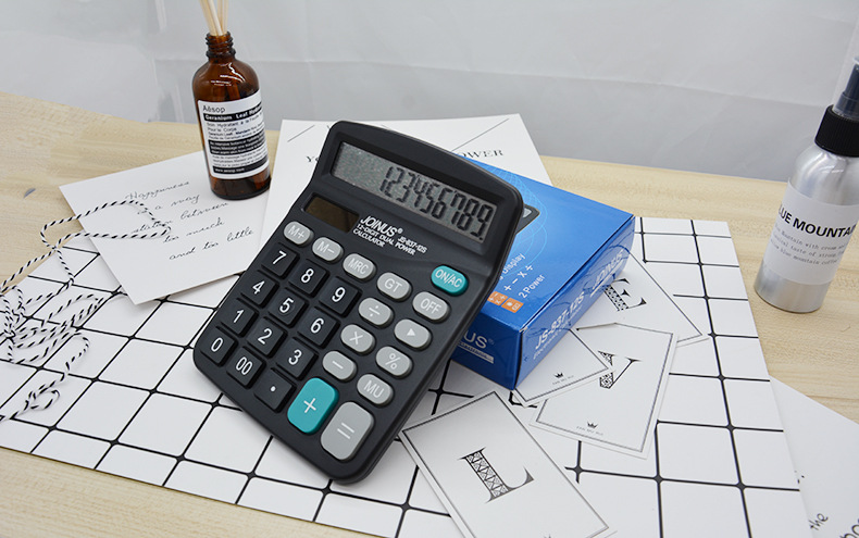 Business, finance and office calculator, 12-digit calculator, LOGO, solar-powered calculator, no electricity pic 7