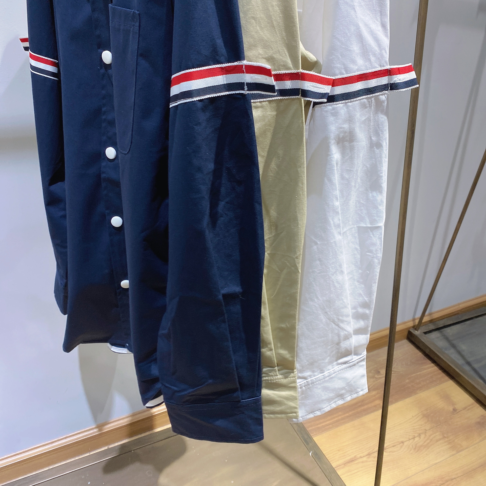 TB casual trendy brand poplin slim-fit solid white shirts for men and women, Oxford fabric shirts for women with long sleeves pic 128