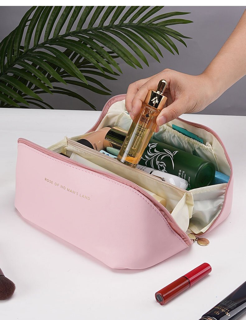 跨境高质量PU皮云朵枕头化妆包大容量手提化妆箱旅行洗漱包便携式详情12