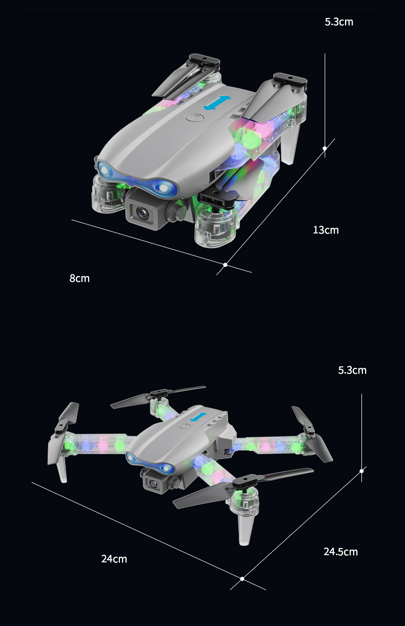 E99E88D飞行器航拍折叠四轴飞行器灯光遥控飞机气压定高儿童drone详情13