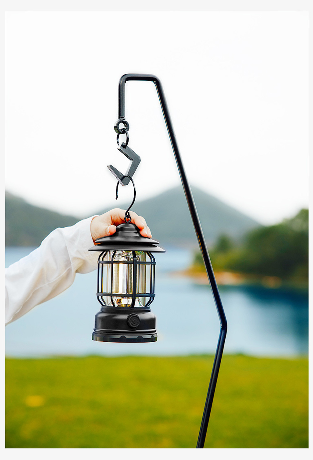 Outdoor lantern, douyin hand flame, retro camping lamp, camping lamp, tent charging gift, atmosphere lamp, horse lantern pic 15
