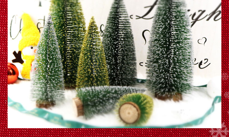 Mini gold and silver pink Christmas pine needle tree Christmas decoration with a simulated wooden base Christmas tree bedroom decoration is in full bloom pic 50