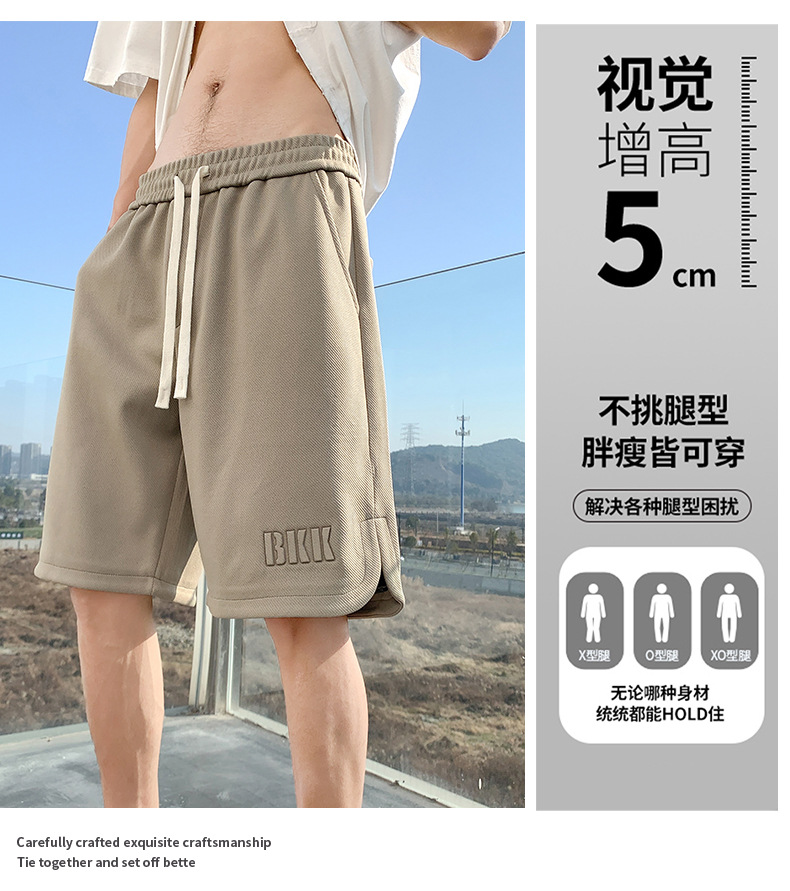 男士大码薄款冰丝短裤男加肥加大卫裤男外穿运动休闲沙滩裤子代发详情21