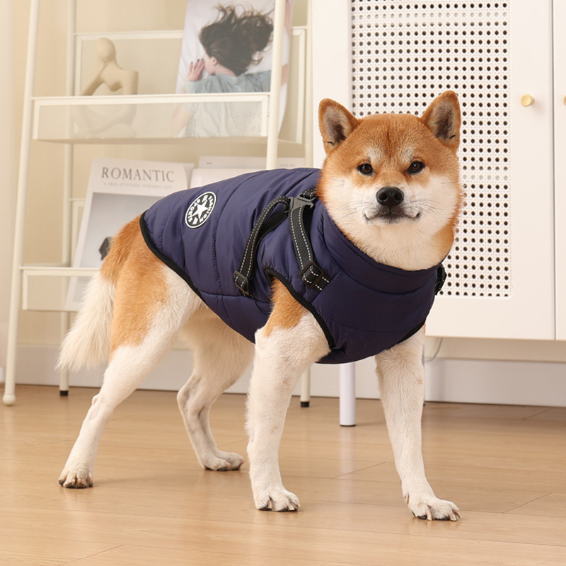 跨境专供宠物衣服秋冬保暖狗狗棉衣加绒加厚反光背带衣服宠物用品详情13