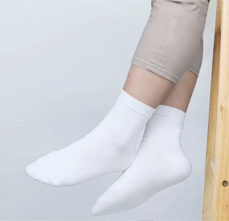 白袜女士中筒袜子春秋四季款白色防臭商务袜百搭款一件代发详情7