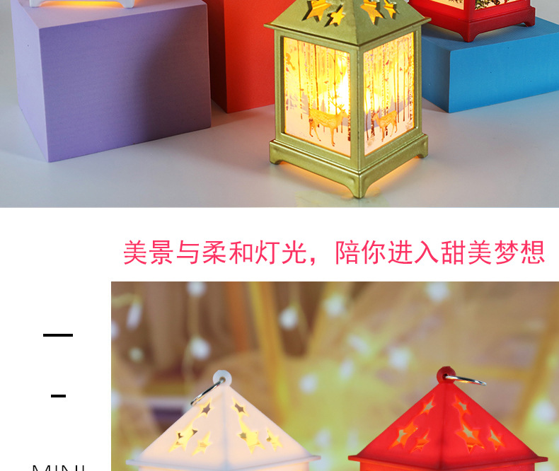 跨境新款圣诞节装饰品风灯圣诞老人小夜灯发光小房子创意圣诞礼物详情4