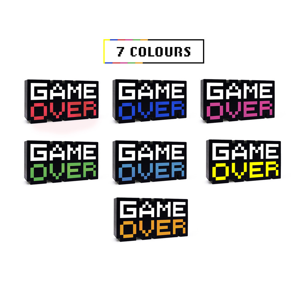 Video Game sound game logo light, seven-color night light, Game over letter LED decorative light pic 5