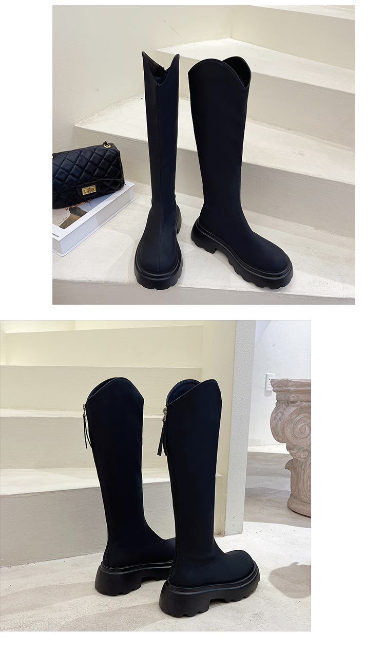 骑士靴长筒靴女胖mm粗腿大筒围厚底大码长靴宽脚高筒加肥女靴批发详情10