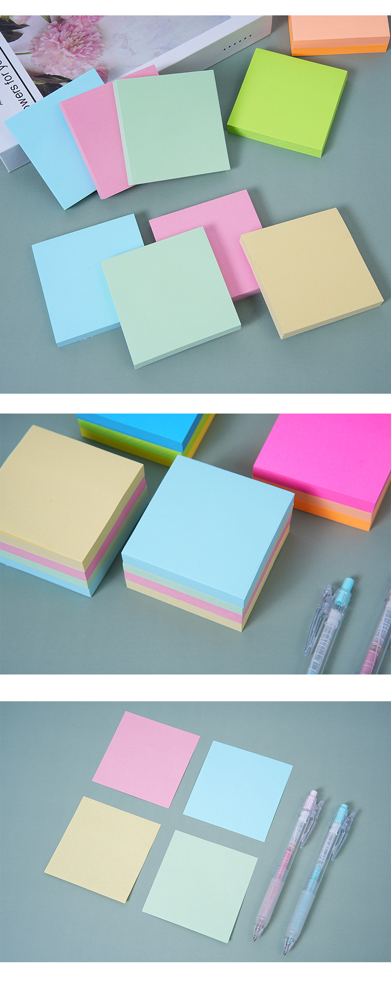 彩色便利贴可爱创意便签贴办公文具便签本可撕学生留言便签纸定制详情6