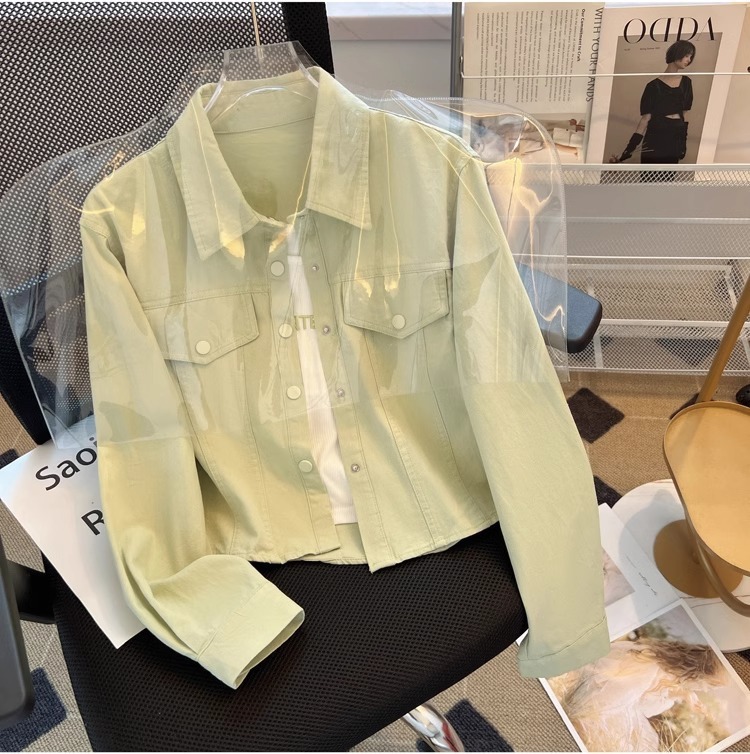 Polo领长袖衬衫女2024春秋新款洋气时尚修身显瘦薄款衬衣外套上衣详情33