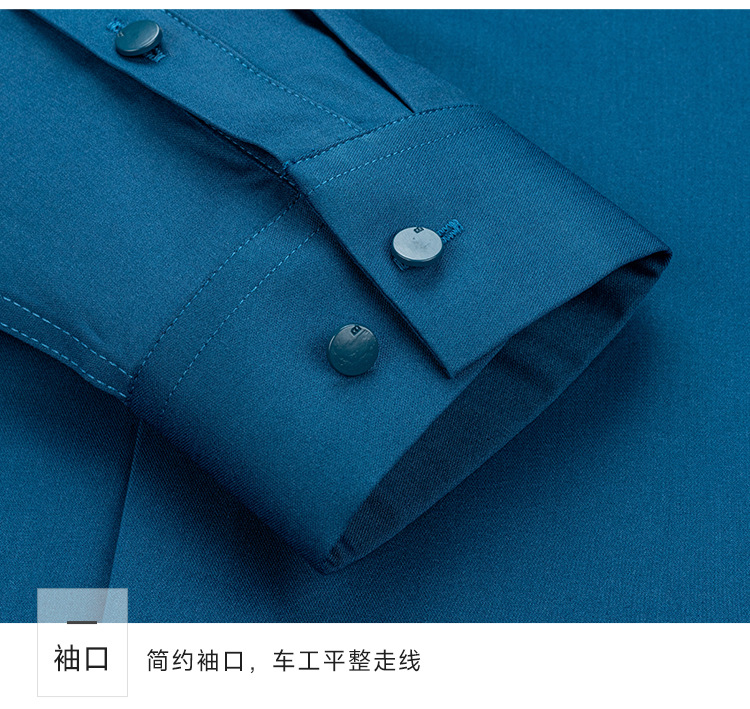 高级感男士衬衫 无痕嵌条一体式男衬衫长袖 纯色白色商务职业衬衣详情14