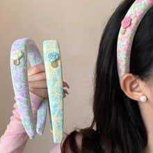 Retro flower-embroidered headband, new Spring/Summer 2025 ethnic style wide-edge headband, high-end headwear, pressure hair clip pic 1