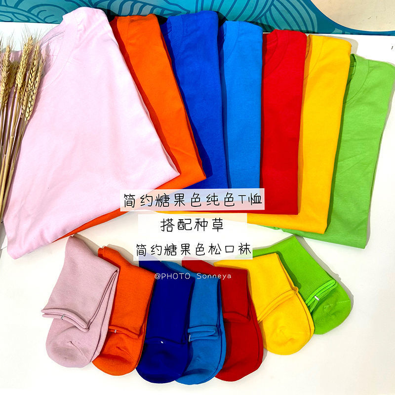 纯色袜子学院风闺班服色针织中筒袜女果色堆堆袜百搭彩色长袜潮详情1