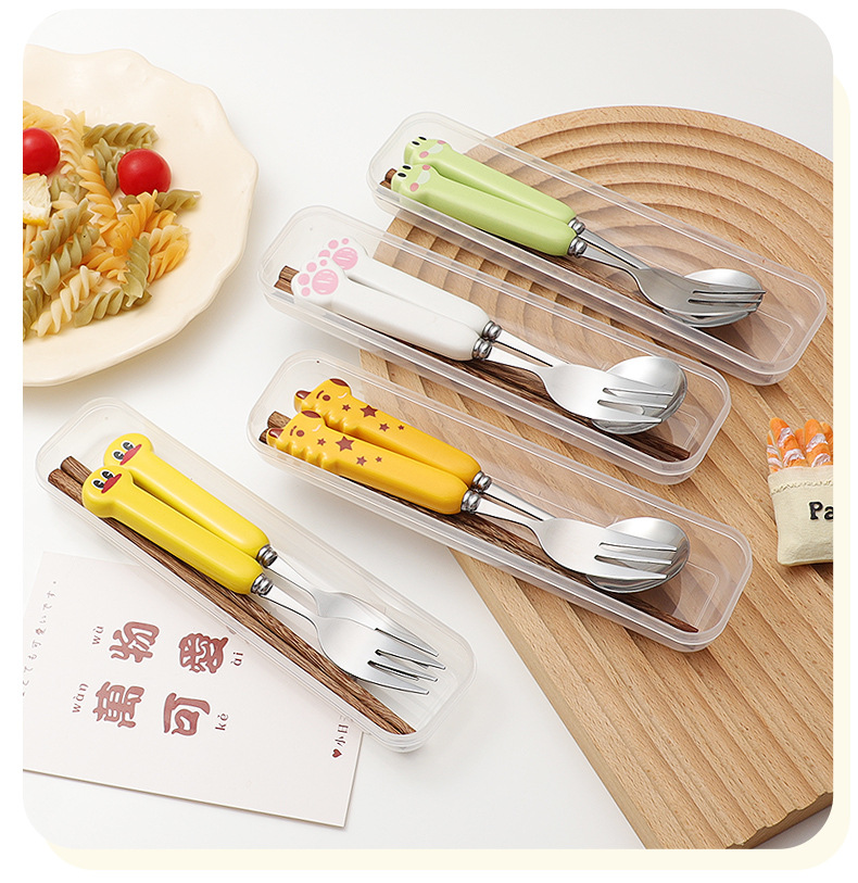 陶瓷不锈钢套装高颜值家用创意可爱筷子勺子叉子餐具便携ins风详情11