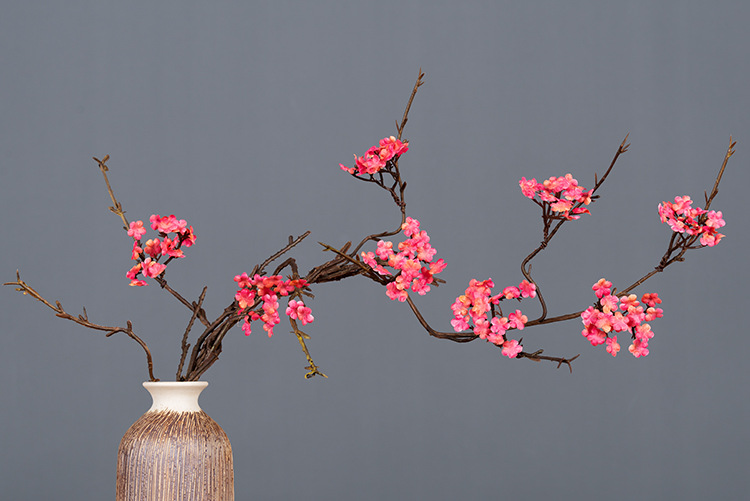 Zen-themed faux cherry blossom vine branches for home decoration, realistic small floral dry branches, tea room artificial flower ornaments, and simple flower arrangements pic 36