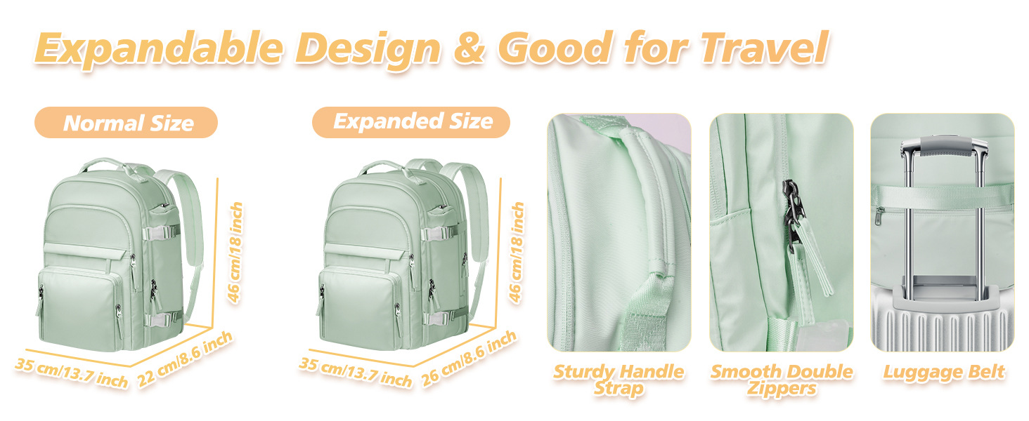 跨境新款旅行背包女士双肩包大容量登机出差旅行行李电脑包详情5