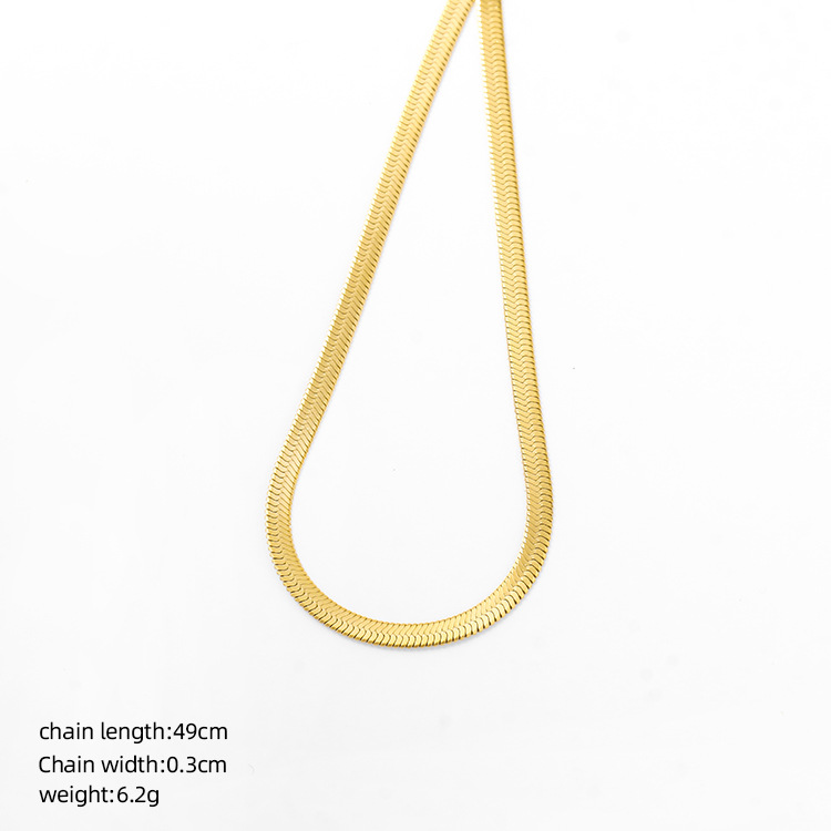 Factory direct sales, cross-border exclusive, simple and versatile snake bone necklace, high-end and light luxury style, a popular photo-taking necklace pic 12