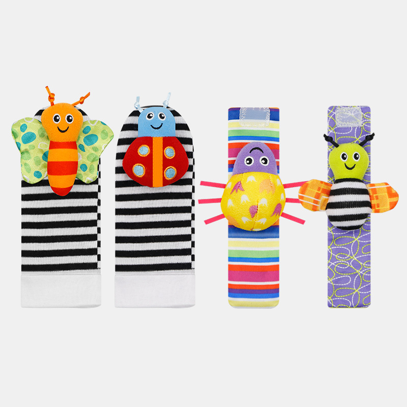 temu拉玛泽婴儿手表带 手腕带 袜子袜套 婴儿手带摇铃袜子一套详情2