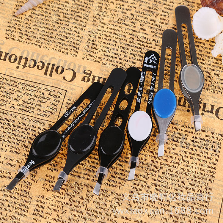 不锈钢拔白头发夹子拔眉夹修眉夹眉毛夹眉镊子美容修眉斜口详情9