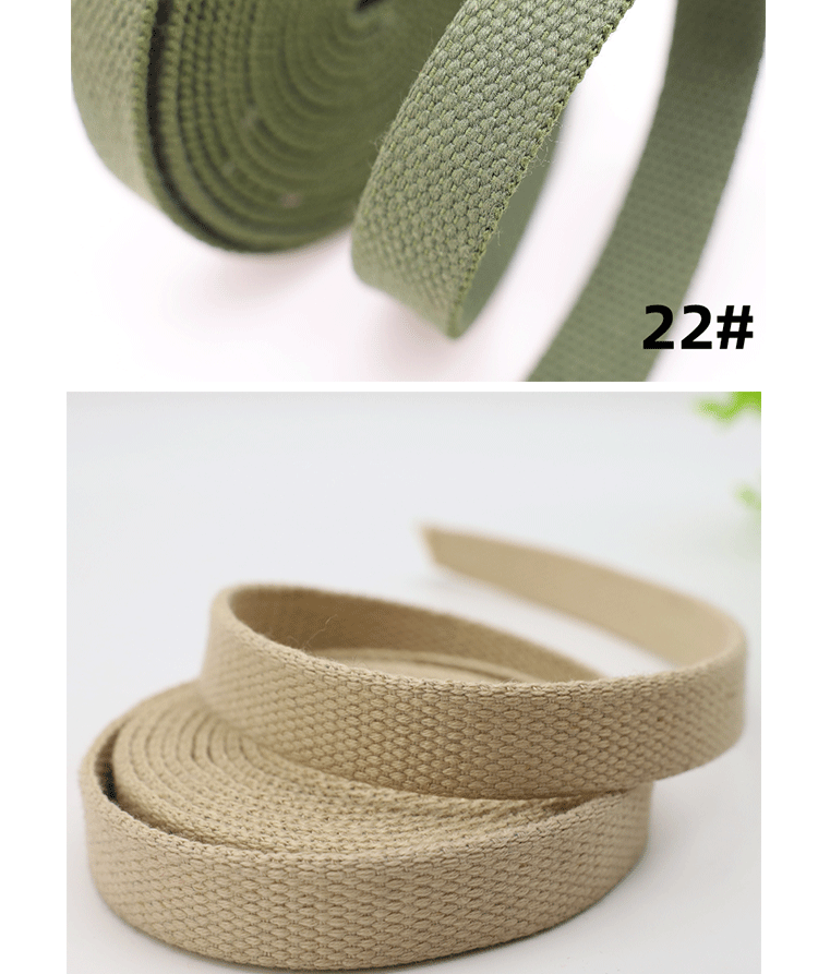 Factory direct supply of 18-20MM wide thickened cotton woven straps, canvas bag straps, hand shoulder straps, waist belts, binding straps and accessories pic 18