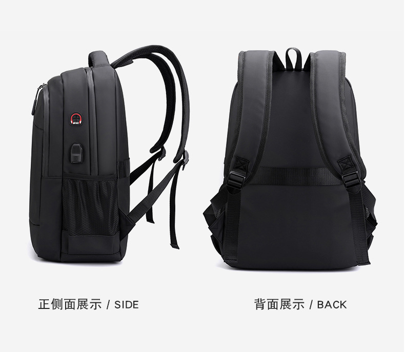 跨境商务双肩包印刷logo干湿分离多功能简约休闲电脑双肩包书包详情20