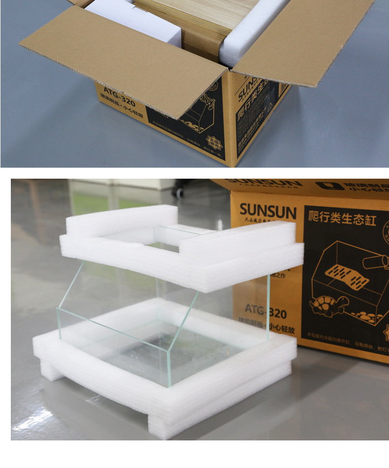 Glass aquarium turtle tank with balcony, small and medium-sized goldfish tank, water and land tank, ecological fish tank manufacturer wholesale pic 18