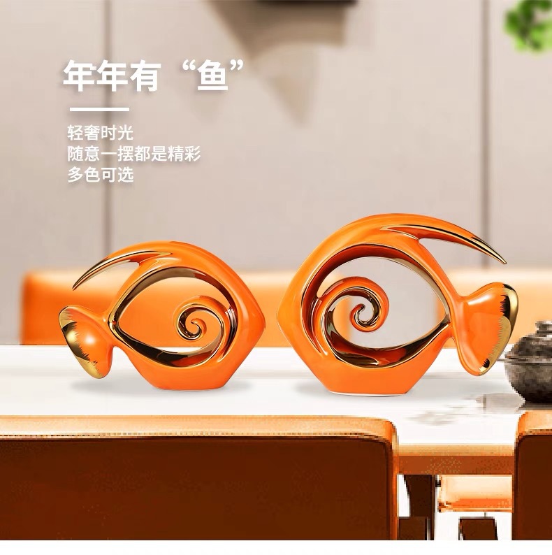 Creative light luxury fish-themed ceramic decorative items, soft furnishings, TV cabinets, bookcases, entrance hall, home, housewarming gifts pic 1