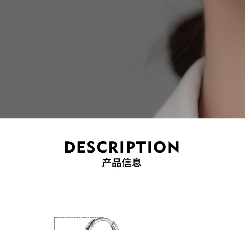 Nalan S925 Silver Matte Series Full Sky Star Girlish Heart Ear Buckle, Elegant summer earrings for Women M02477 pic 3