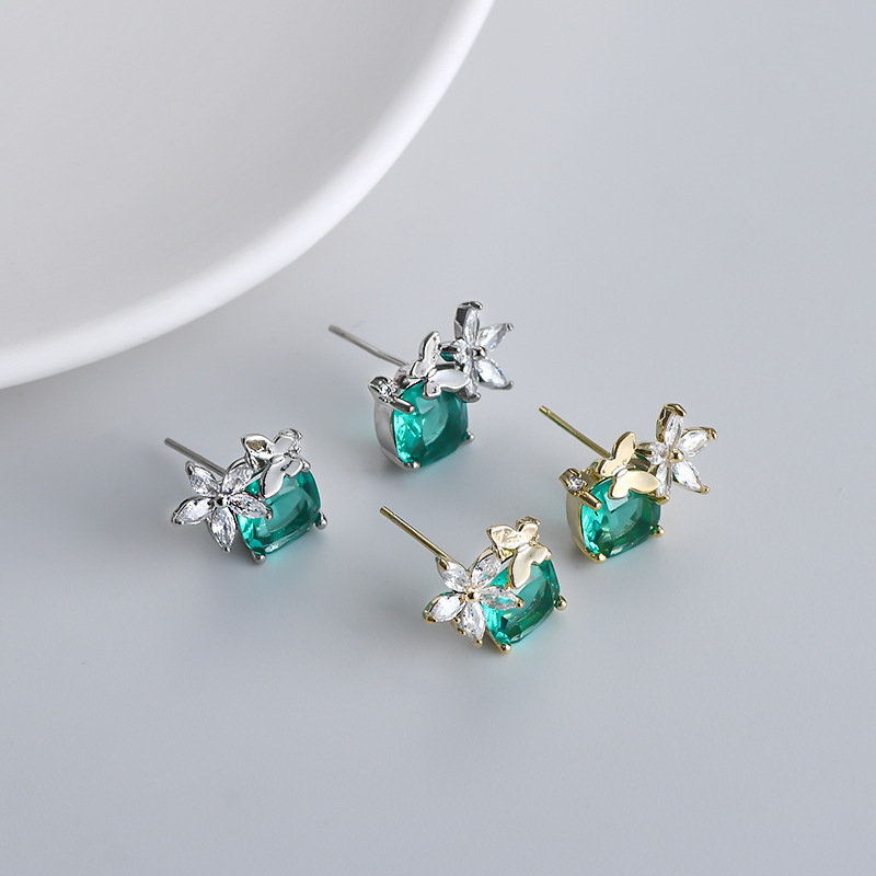 韩版时尚气质耳钉女S925银针小众设计感蝴蝶耳饰超仙甜美耳坠批发详情4