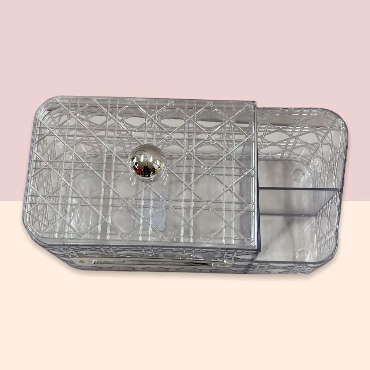 New product rattan grid pattern multi-functional tissue box in stock, light luxury home, hotel desktop tissue box storage box pic 4