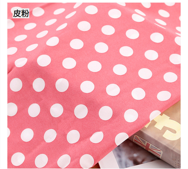 Factory direct sales of summer polka dot printed fabric, black and white polka dot four-sided elastic printed fabric dress fabric pic 17