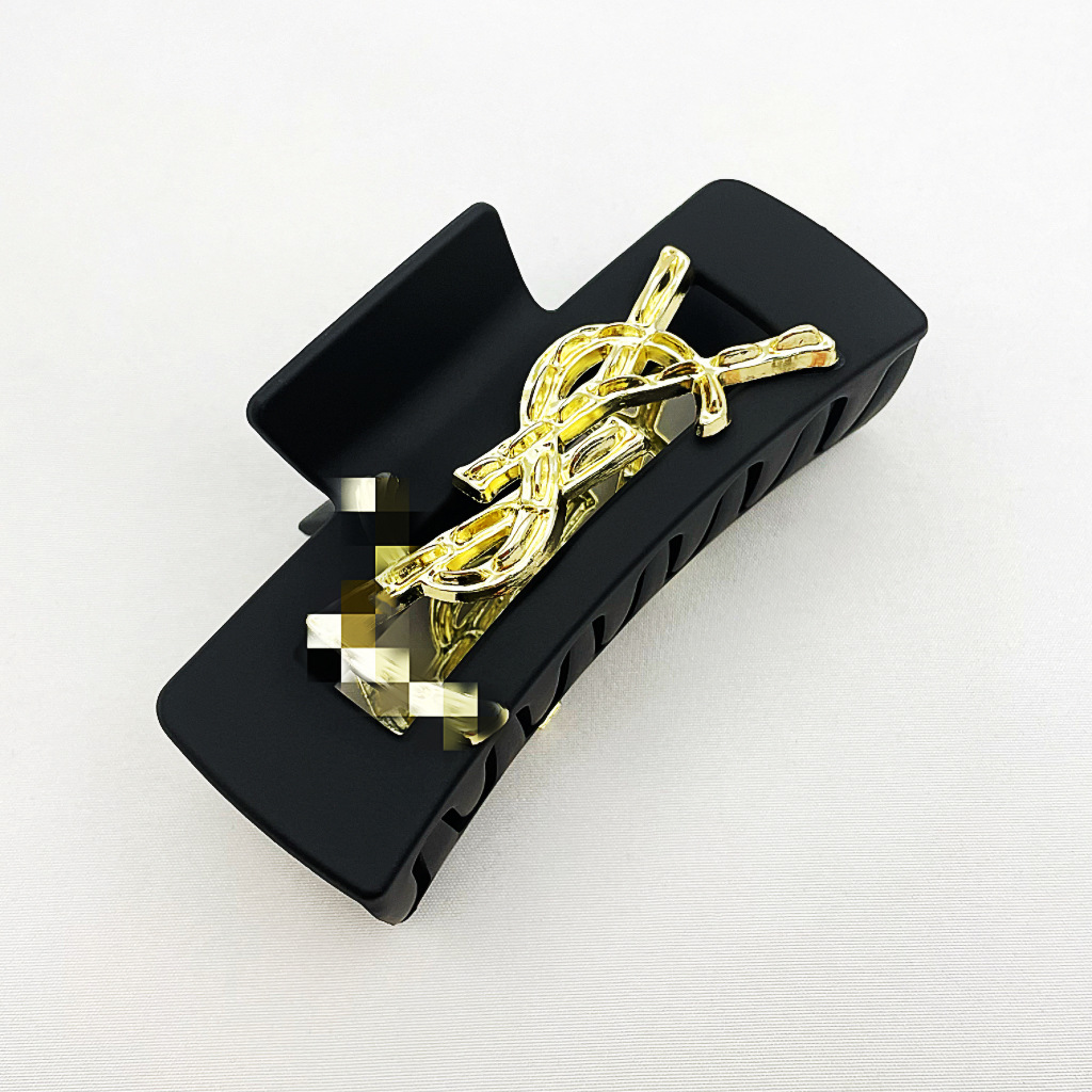 黑色橡皮漆磨砂抓夹 高级感MIN高马尾鲨鱼夹发饰后脑勺女发夹头饰详情20