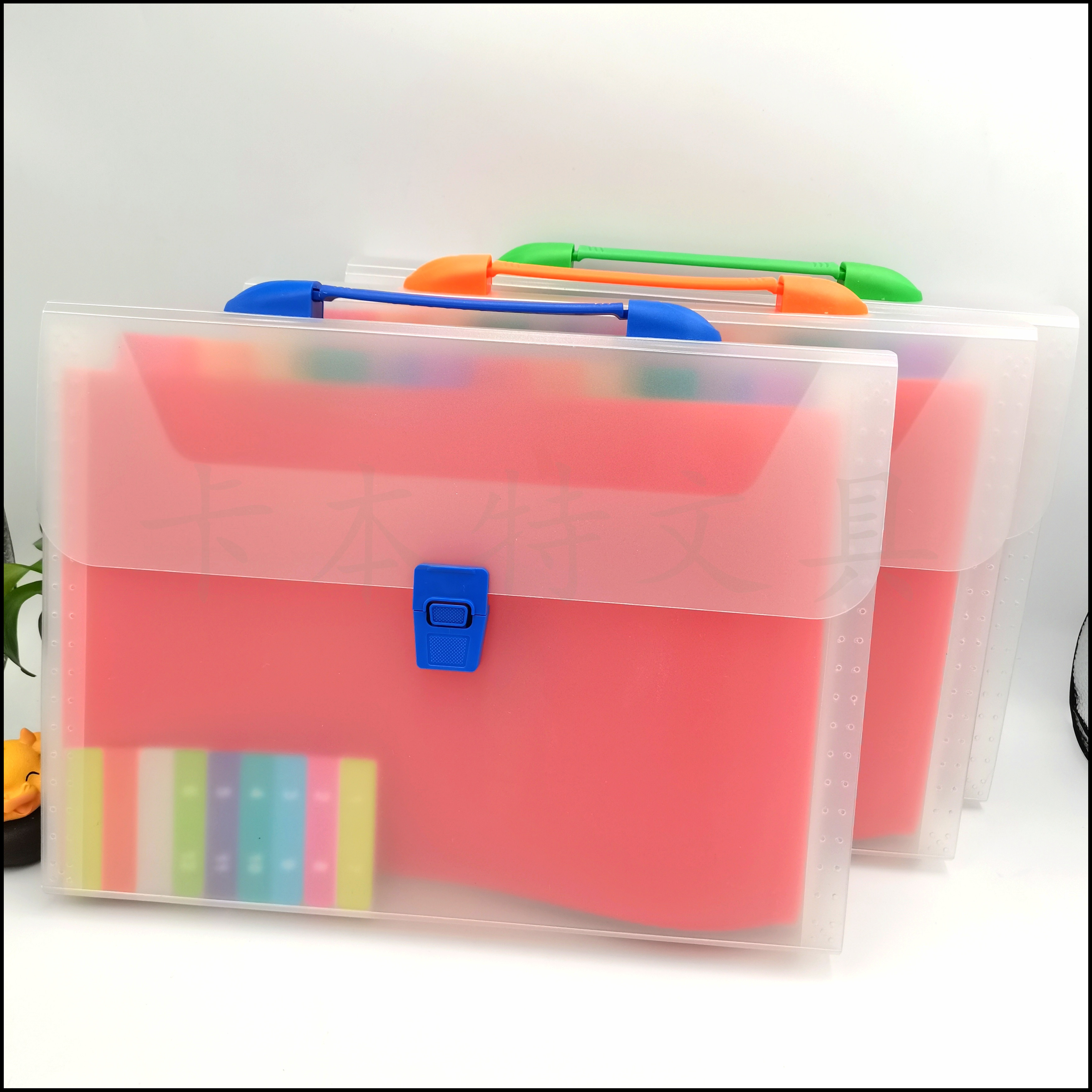 Frosted transparent organ bag, 13-layer A4 invoice and document bag, storage bag, folder, self-produced and self-sold office handbag pic 10