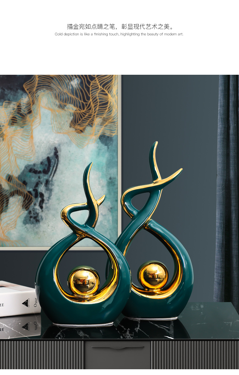 Modern light luxury ornaments, living room wine cabinet decoration, TV cabinet, entrance hall handicrafts, home decorations, European style luxury and high-end pic 6